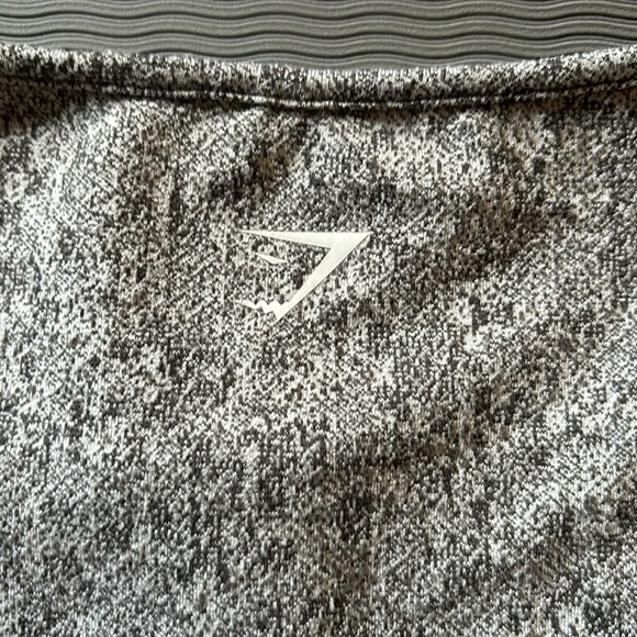 Gymshark Crop Long Sleeve Flyer Texture Charcoal Marl Gray White M - Picture 3 of 6